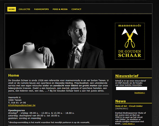 Screenshot De Gouden Schaar website