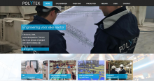 Screenshot van de nieuwe website voor Polytek uit Tienen