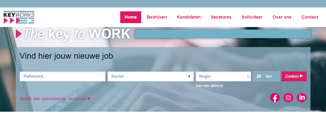 header vand e website van Keyworks