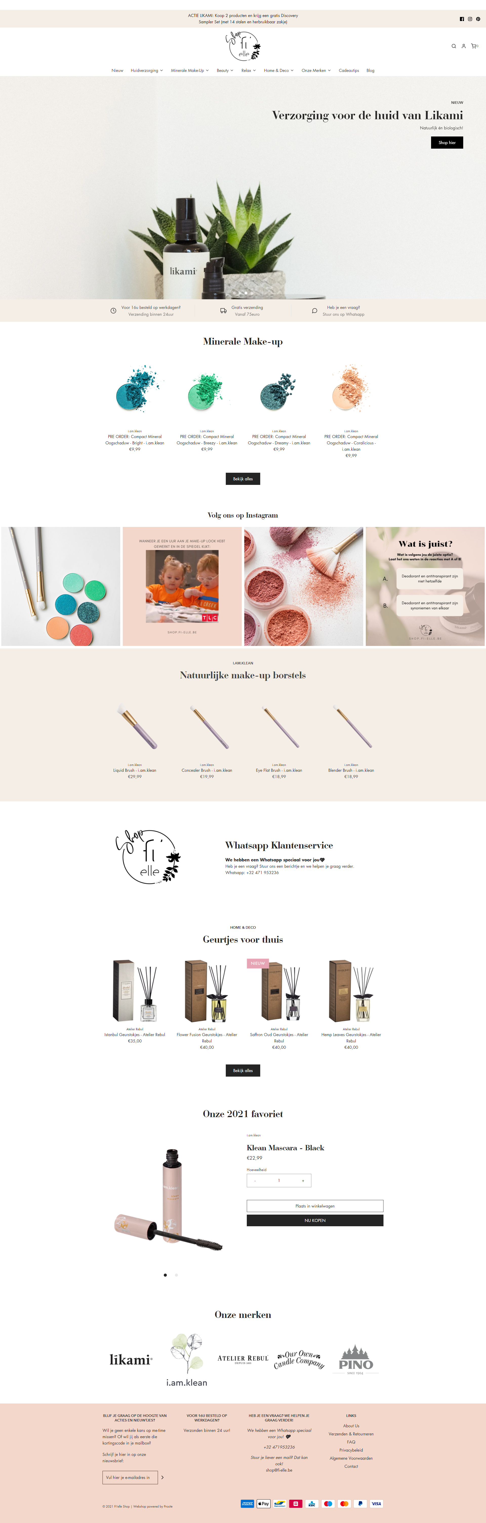 Fi'elle webshop screenshot