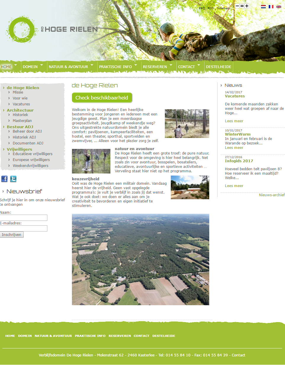 Website De Hoge Rielen screenshot