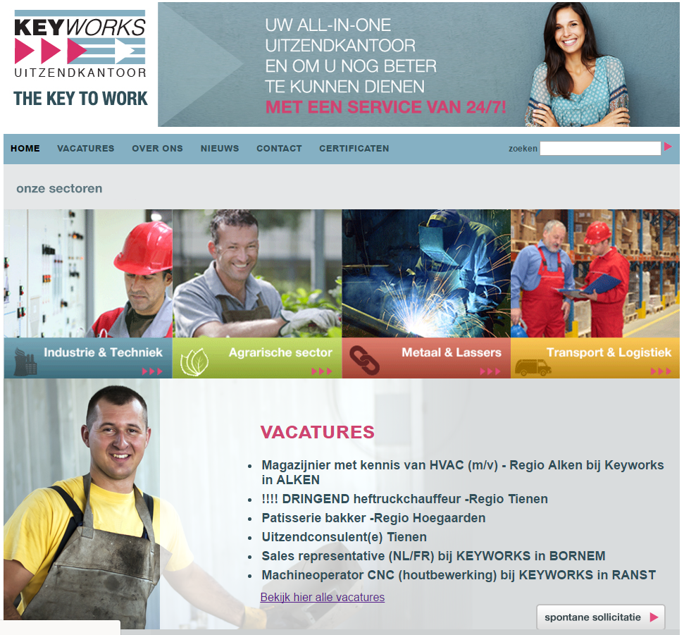 Keyworks website screenshot