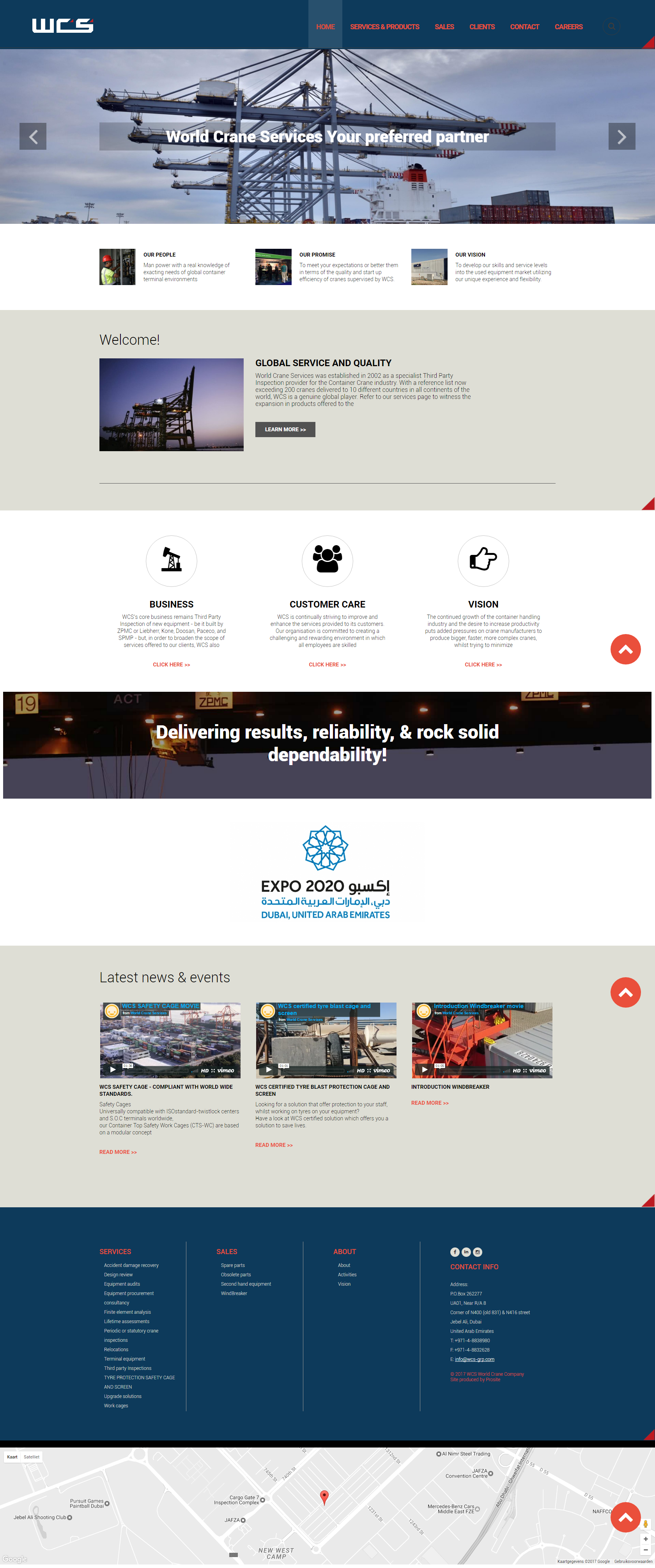 World Crane Services website screenshot