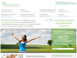 Hilde Van Hoecke gezondheidstherapeute website screenshot